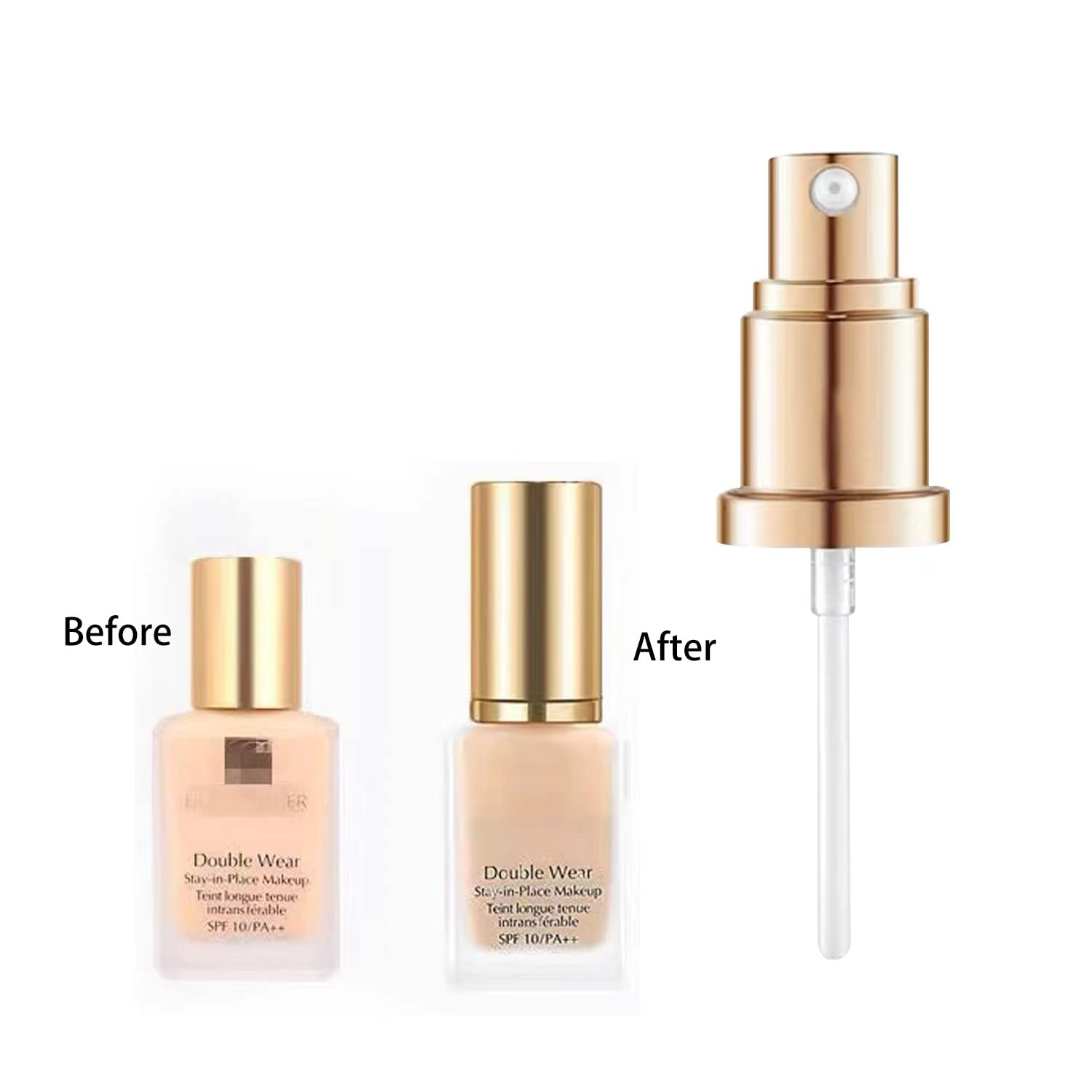 Gold and Transparent Cap Double Wear Foundation Pump