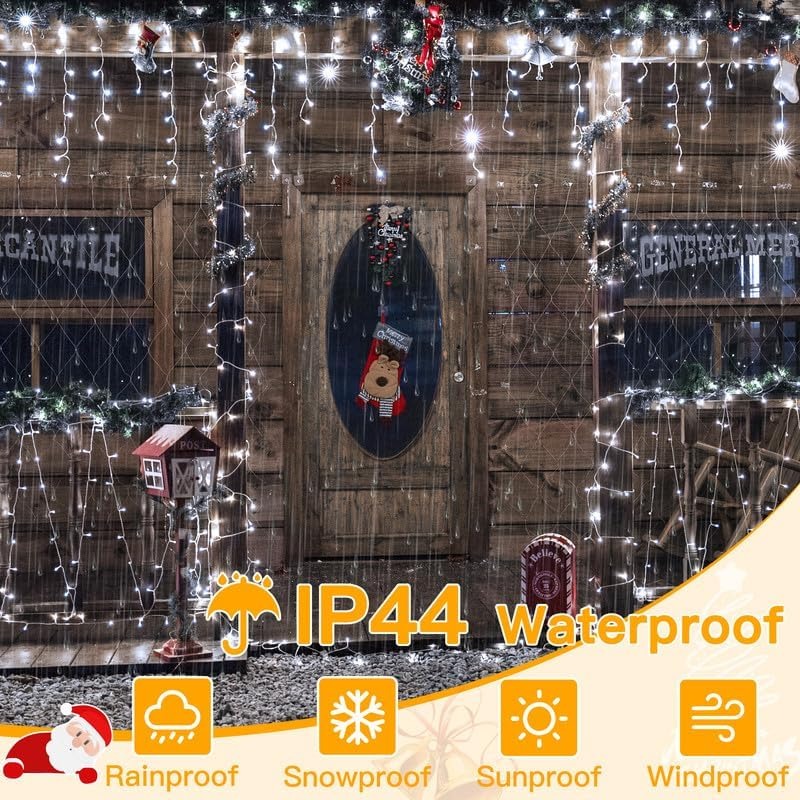 🏆Flash Sale⚡Icicle Lights for Outside 486LED with Remote 8Modes Timers Waterproof, Plug in Connectable
