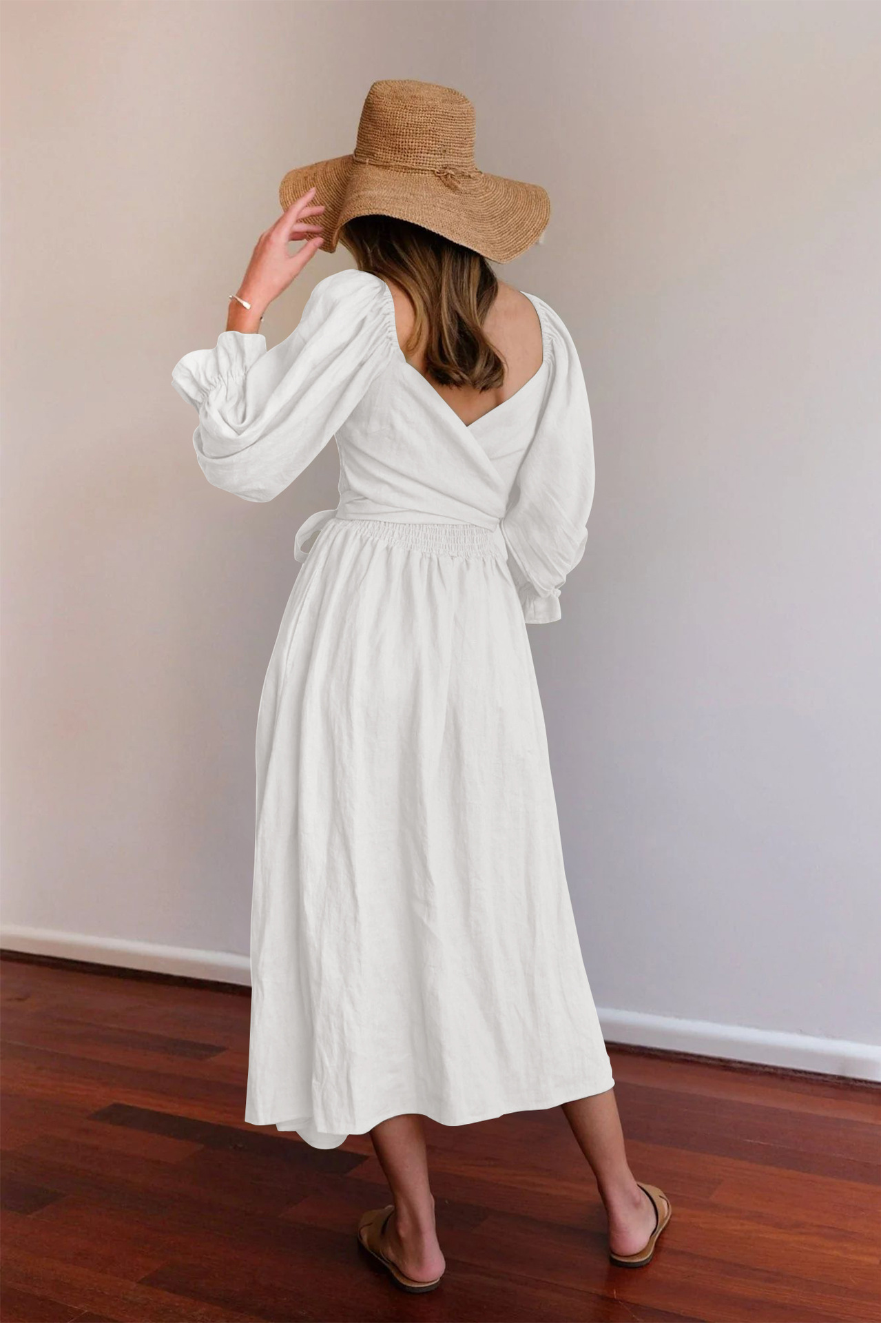 💥Hot Sale-[SAVE 50% OFF]--🏖️FRENCH RUFFLED LANTERN SLEEVES MULTI-WEAR DRESS--BUY 2 GET 10% OFF & FREE SHIPPING