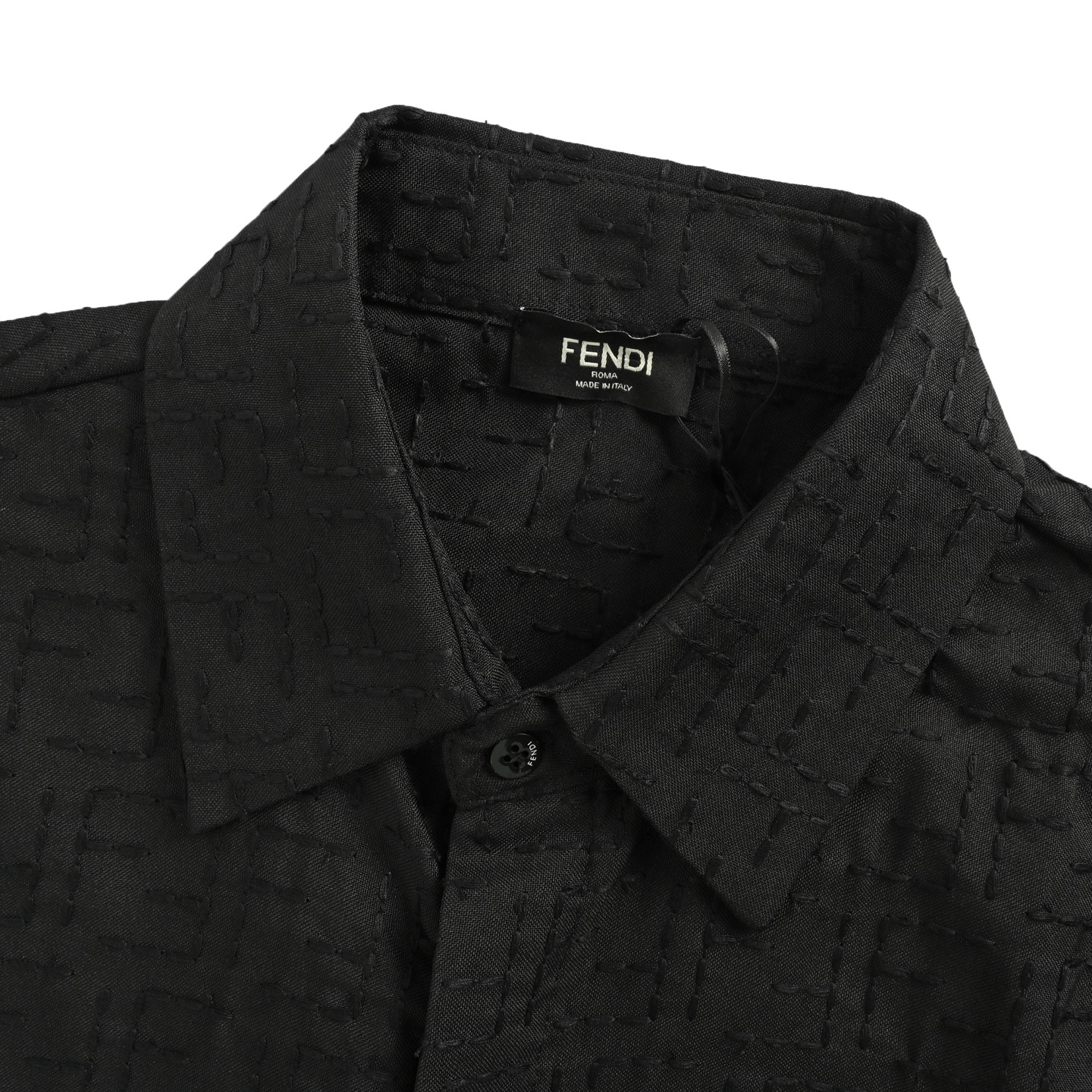 Fendi 25ss dark pattern full print FF suit short-sleeved shirt