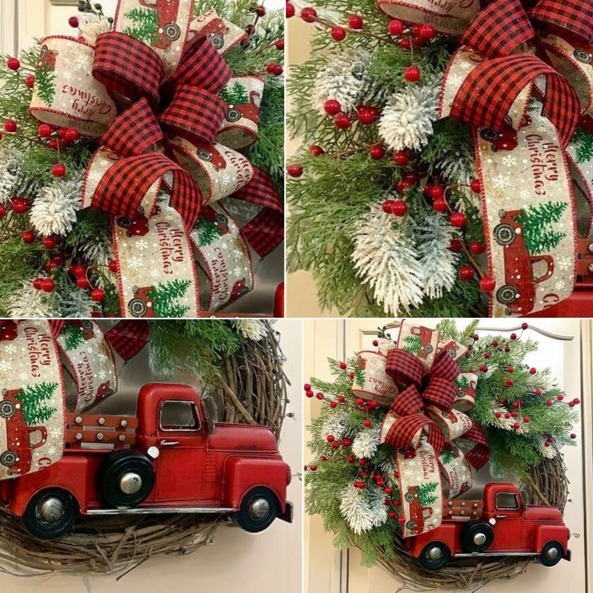 Red Truck Christmas Wreaths