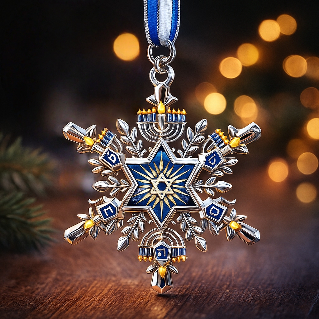 Hanukkah Snowflake Ornament
