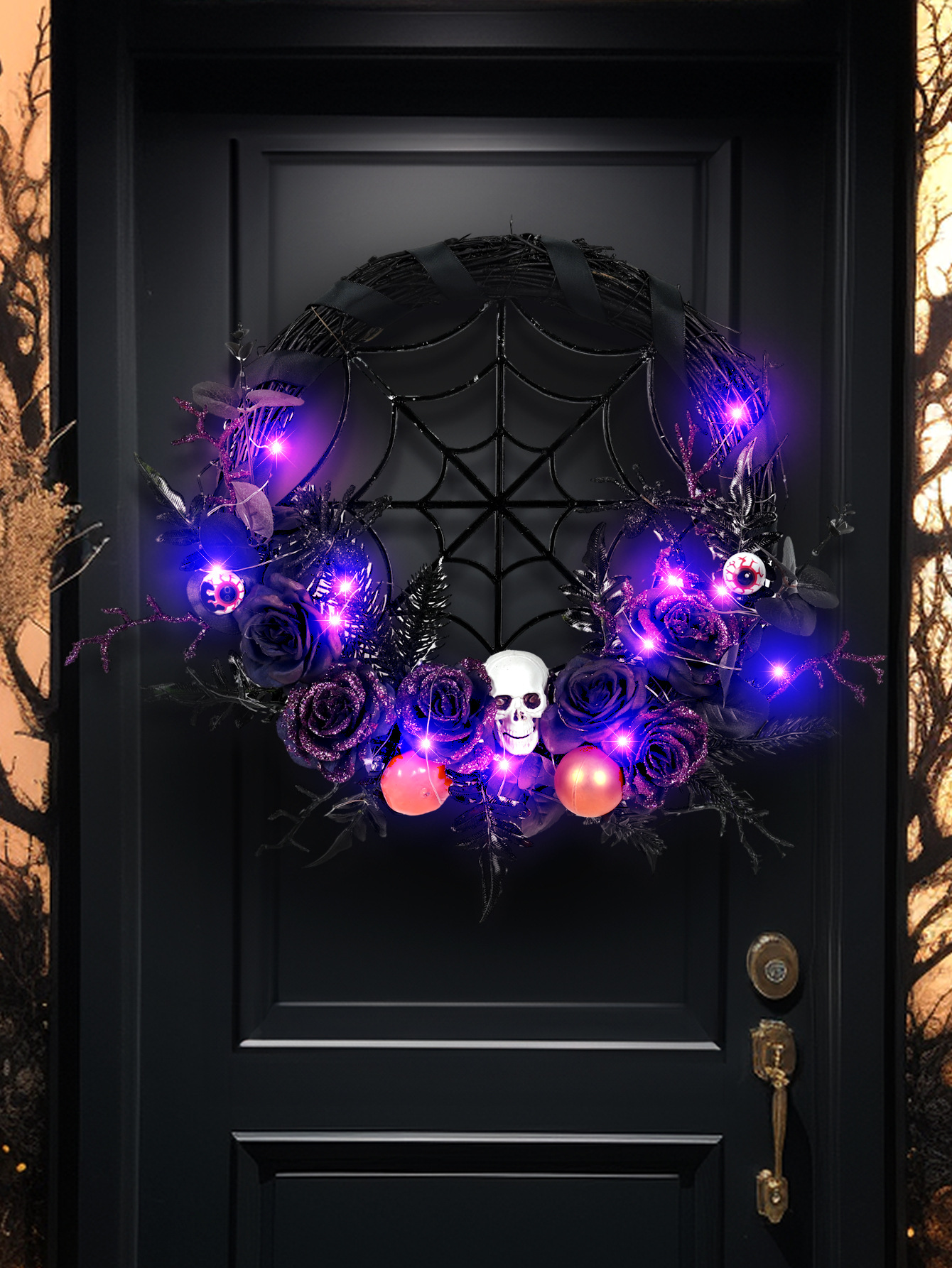 👻Halloween pumpkin skull wreath🎃