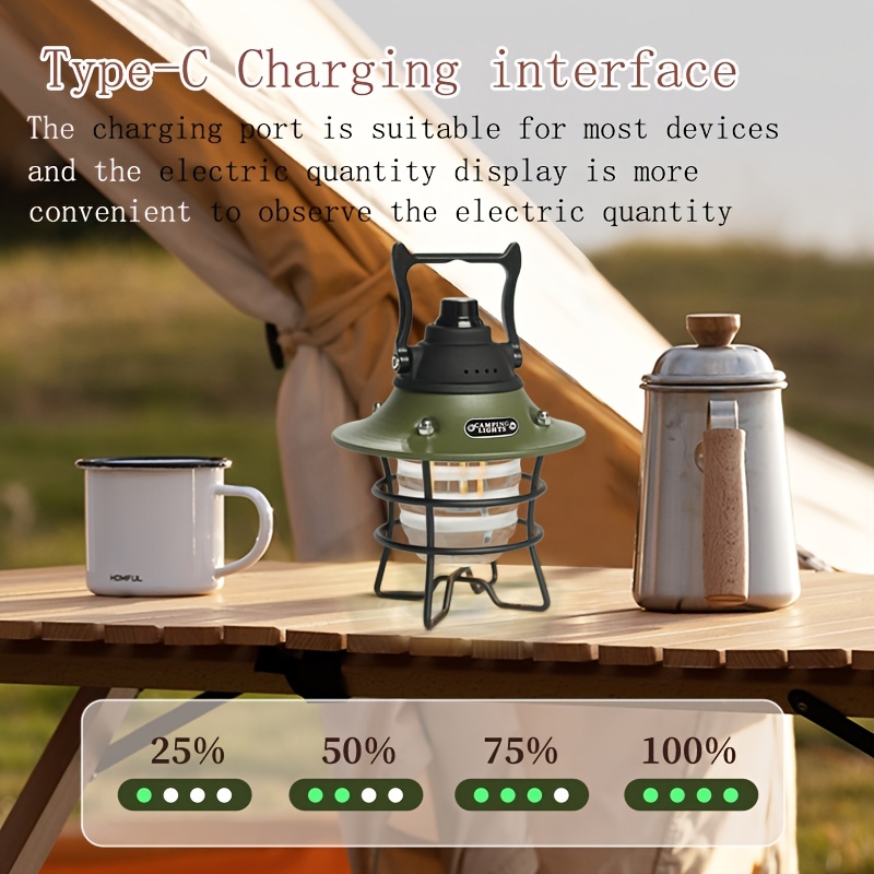 Camping Lantern, 5000mAh Dimmable LED Retro Lantern
