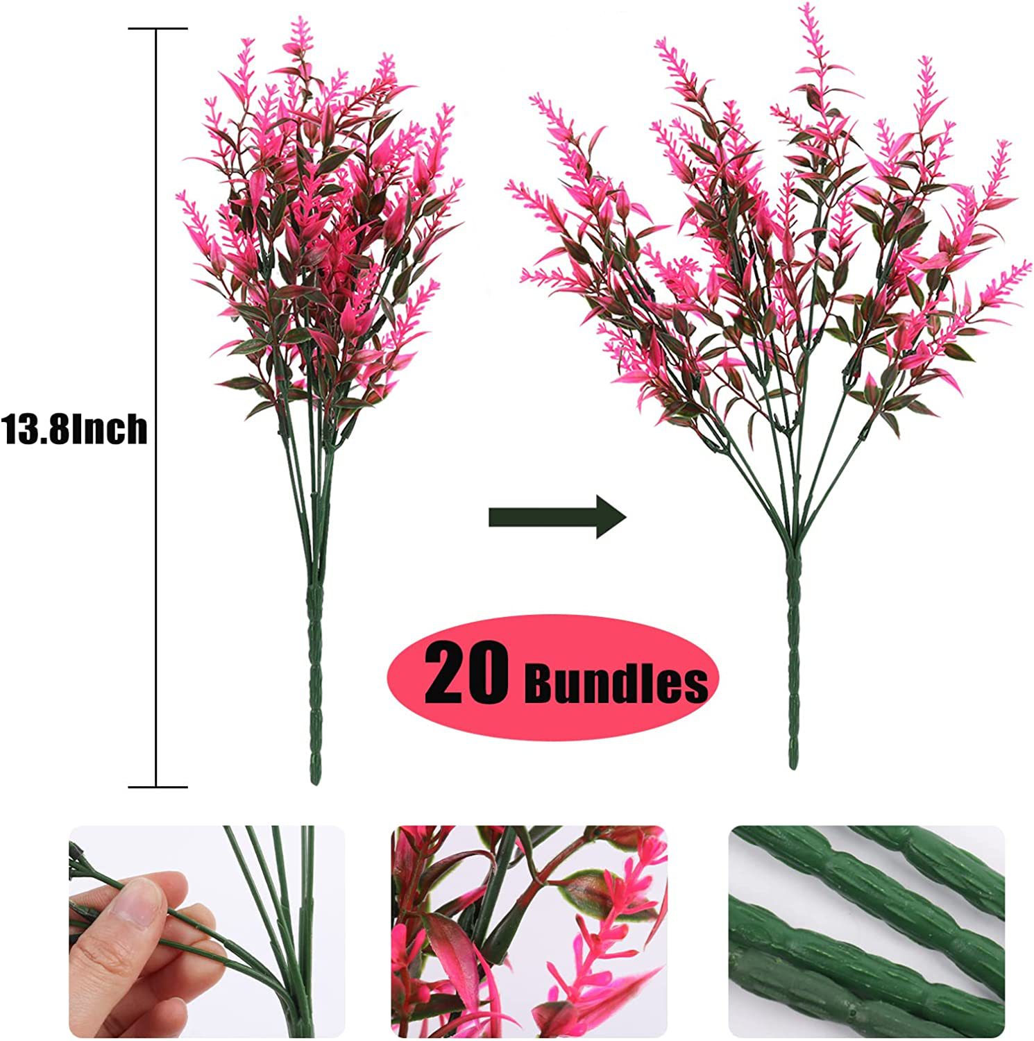 🏆Flash Sale⚡Artificial Outdoor Sunset Lavender Flowers - UV resistant, Waterproof, Windproof