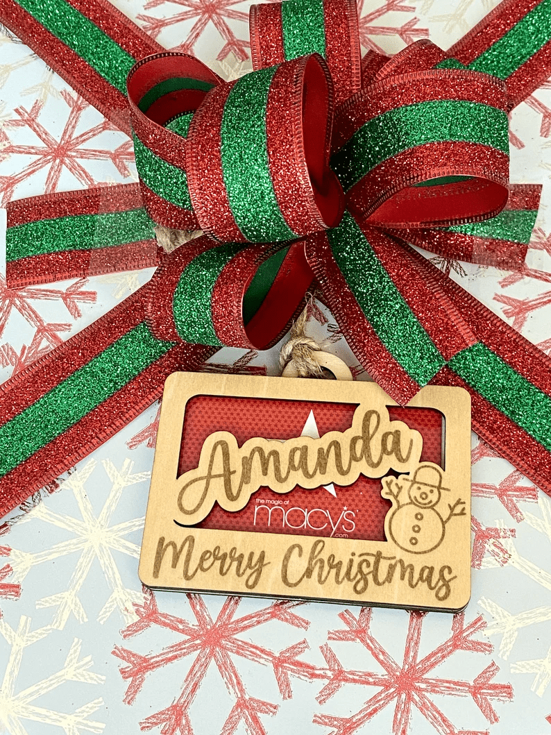 Personalized Christmas Gift Card Ornament