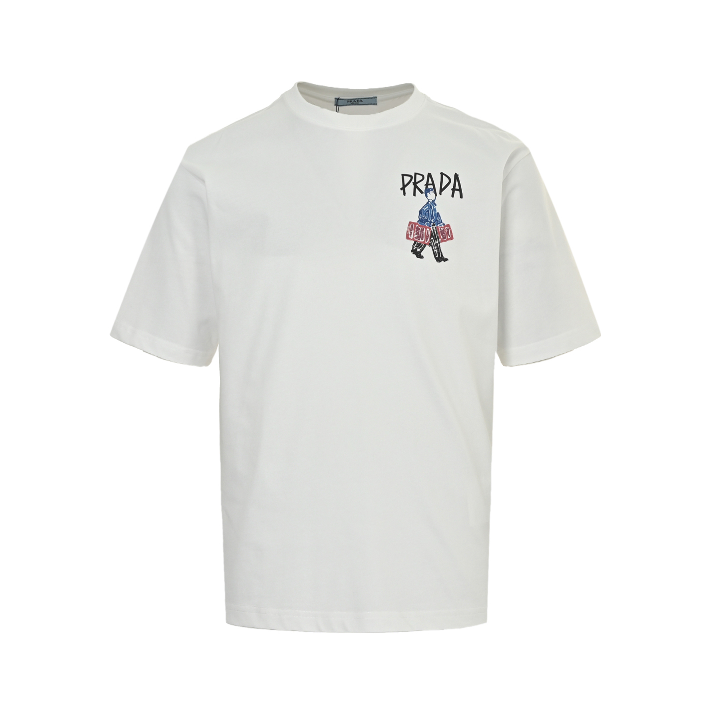Prada 25ss handbag man letter print short sleeve
