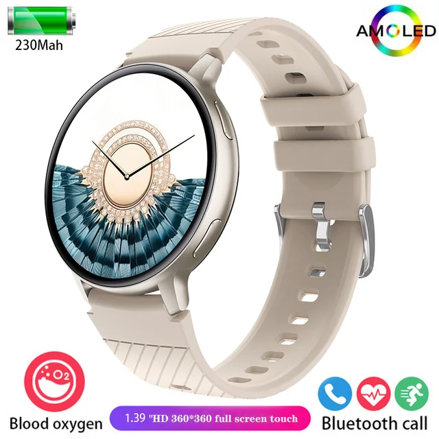 2023 New Women's Bluetooth Call Smartwatch 1.39inch full screen touch heart rate Blood pressure monitoring waterproof smartwatch