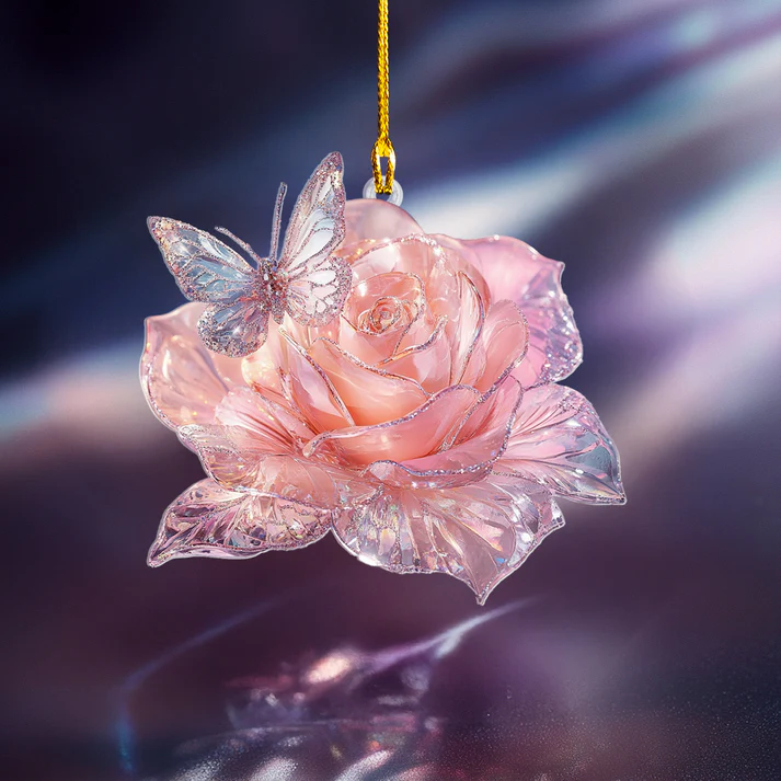 Gorgeous Crystal Rose Ornament