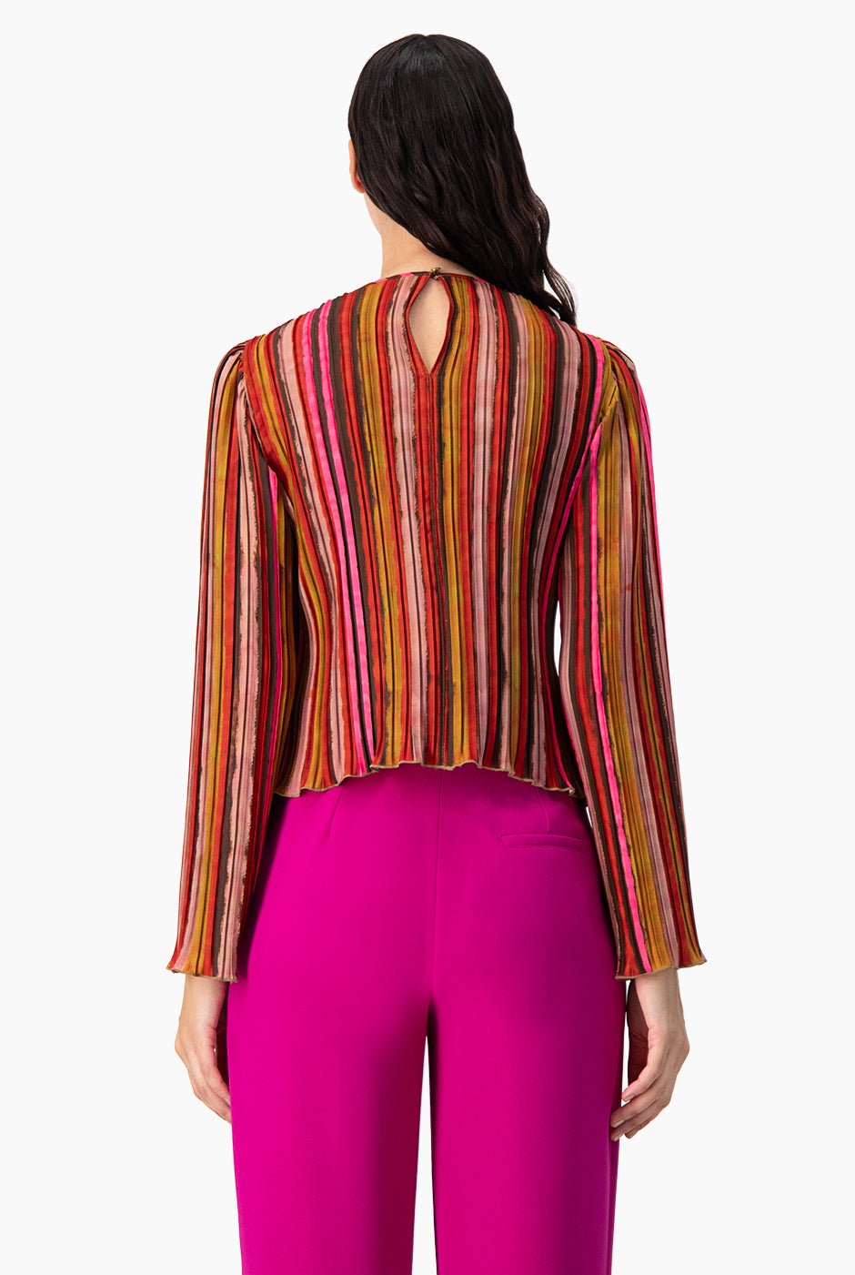 Blusa plisada de manga amplia