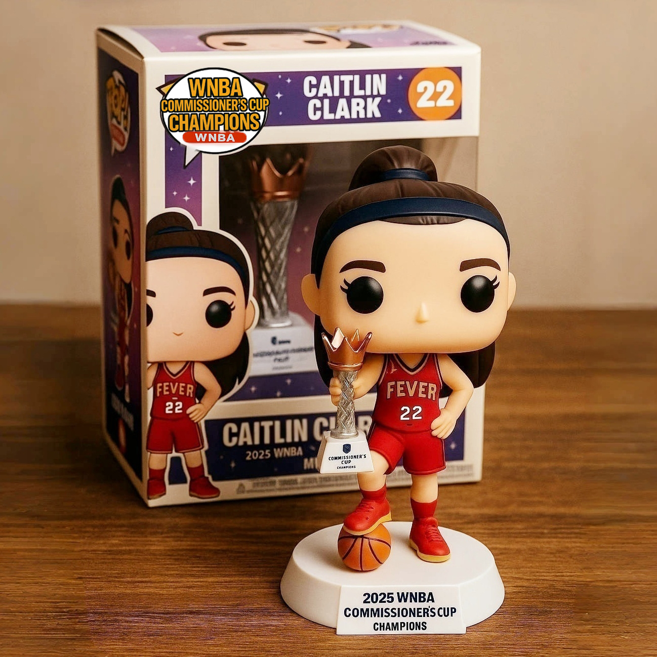 Caitlin Clark 2025 WNBA Commissioner’s Cup Champs Pop Figure