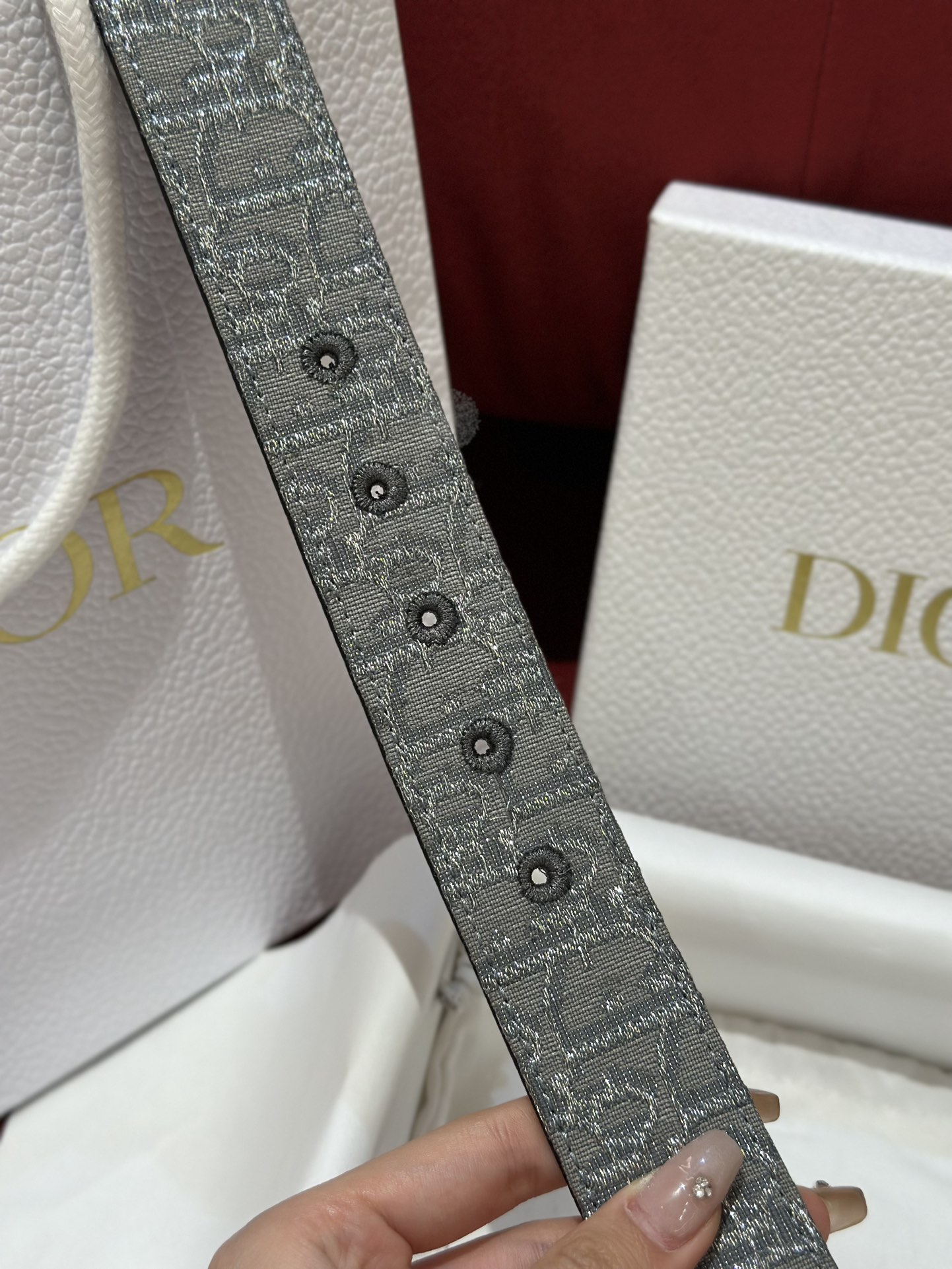 Dior CD Buckle Canvas Leather Belt 3.5CM Width