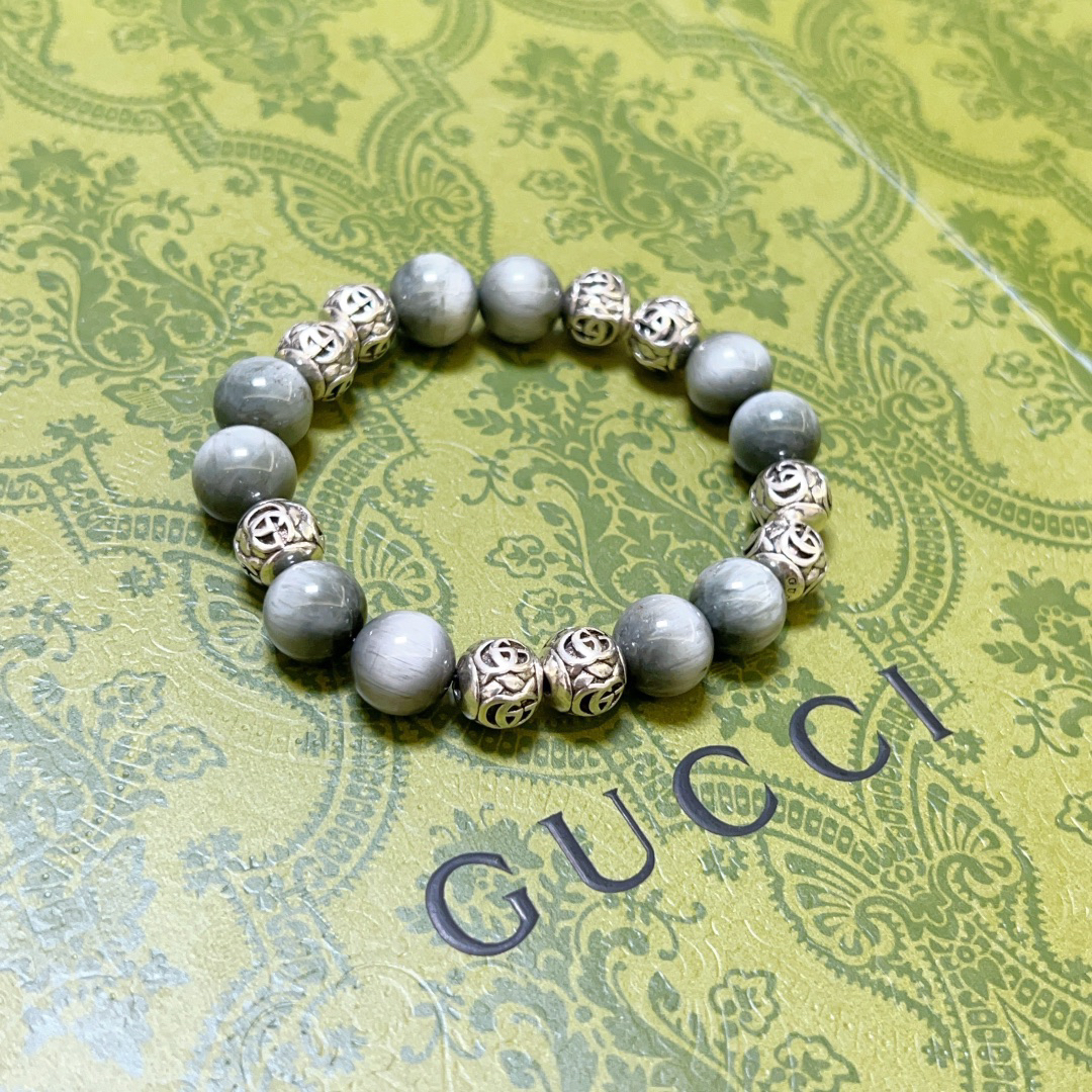 Gucci natural grey crystal bracelet