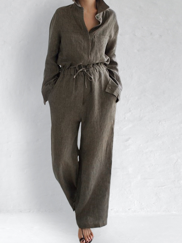 Casual Drawstring Waist Coverall