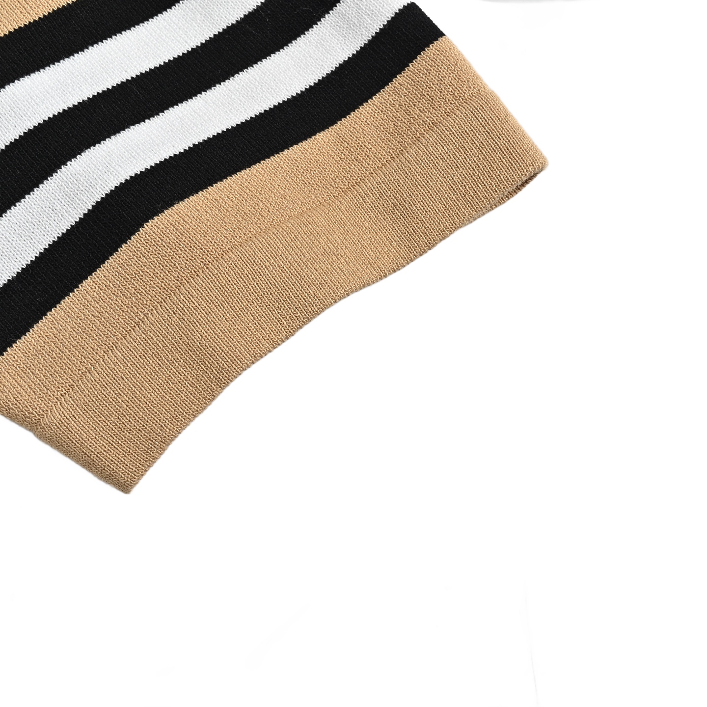 Burberry Embroidered Logo Striped Knit Short Sleeve