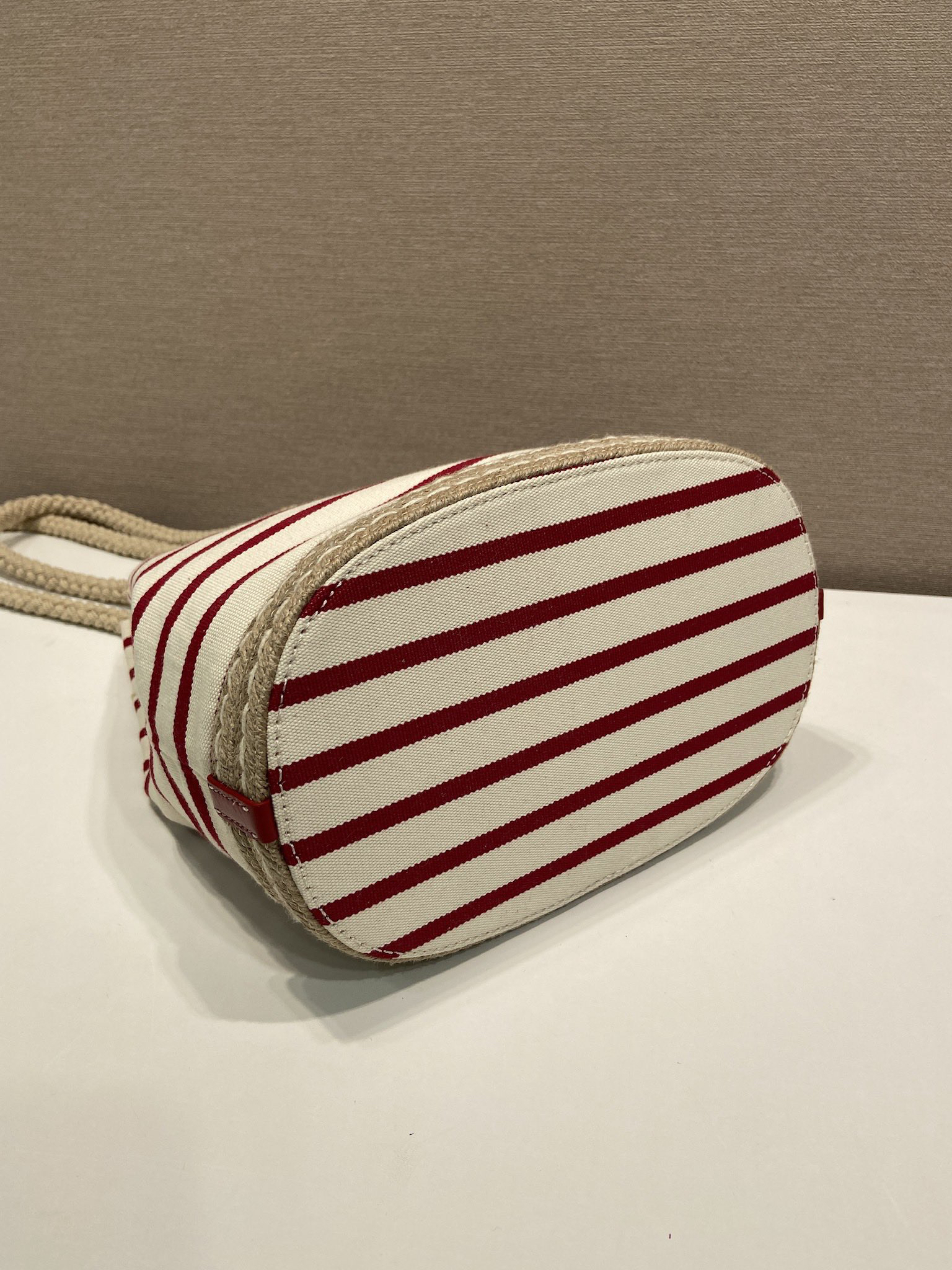 Prada New Striped Bucket Bag 1BE082