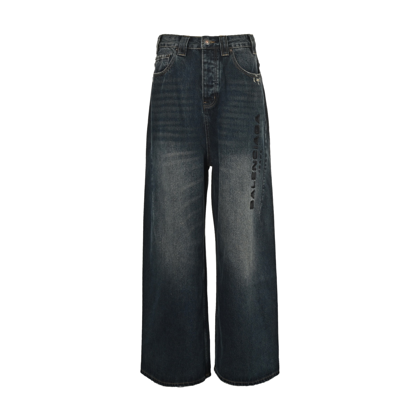 Balenciaga 25Fw side lettering embroidered jeans