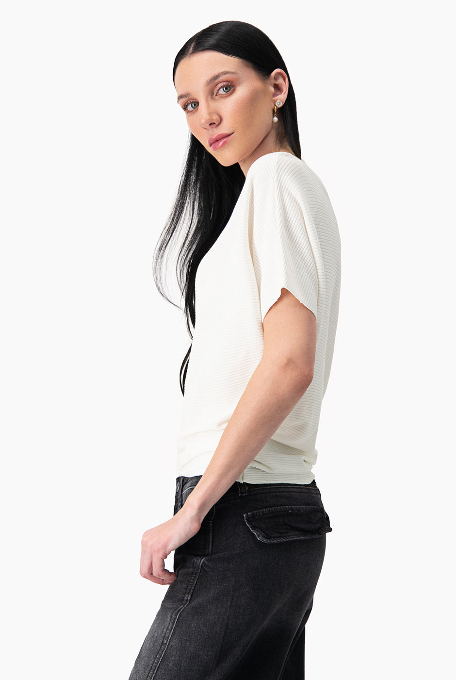 Blusa básica manga corta Natural