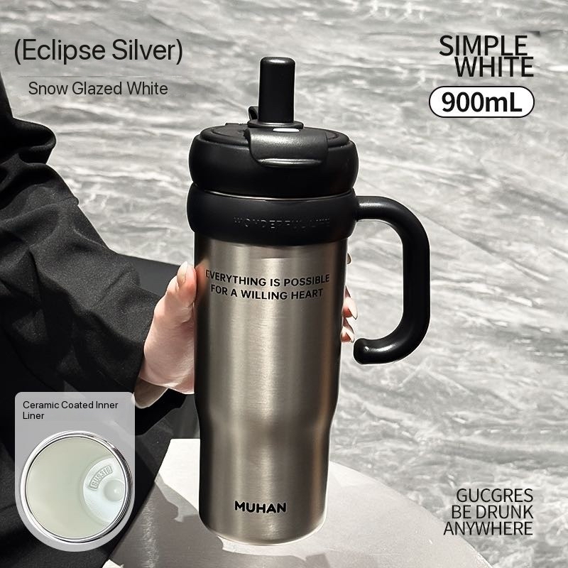 Giant insulated water bottle, large capacity, suitable for women, office workers, desktop cups, car cups, and men.