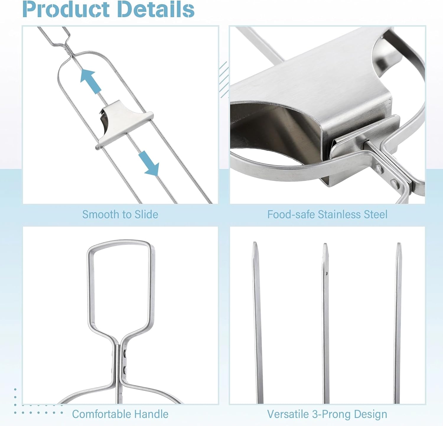 👍2024 New Arrival- 50% OFF💥3-Prong Semi-automatic Grill Fork