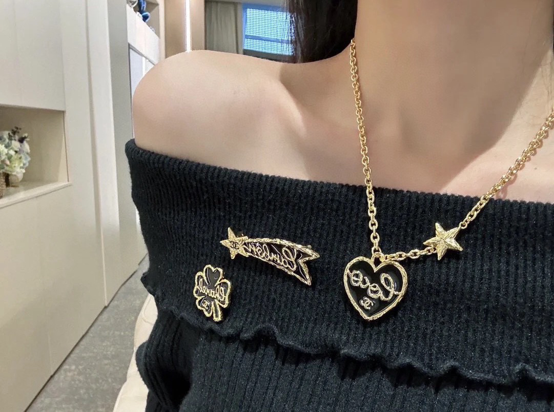 Chanel Heart Peach Necklace