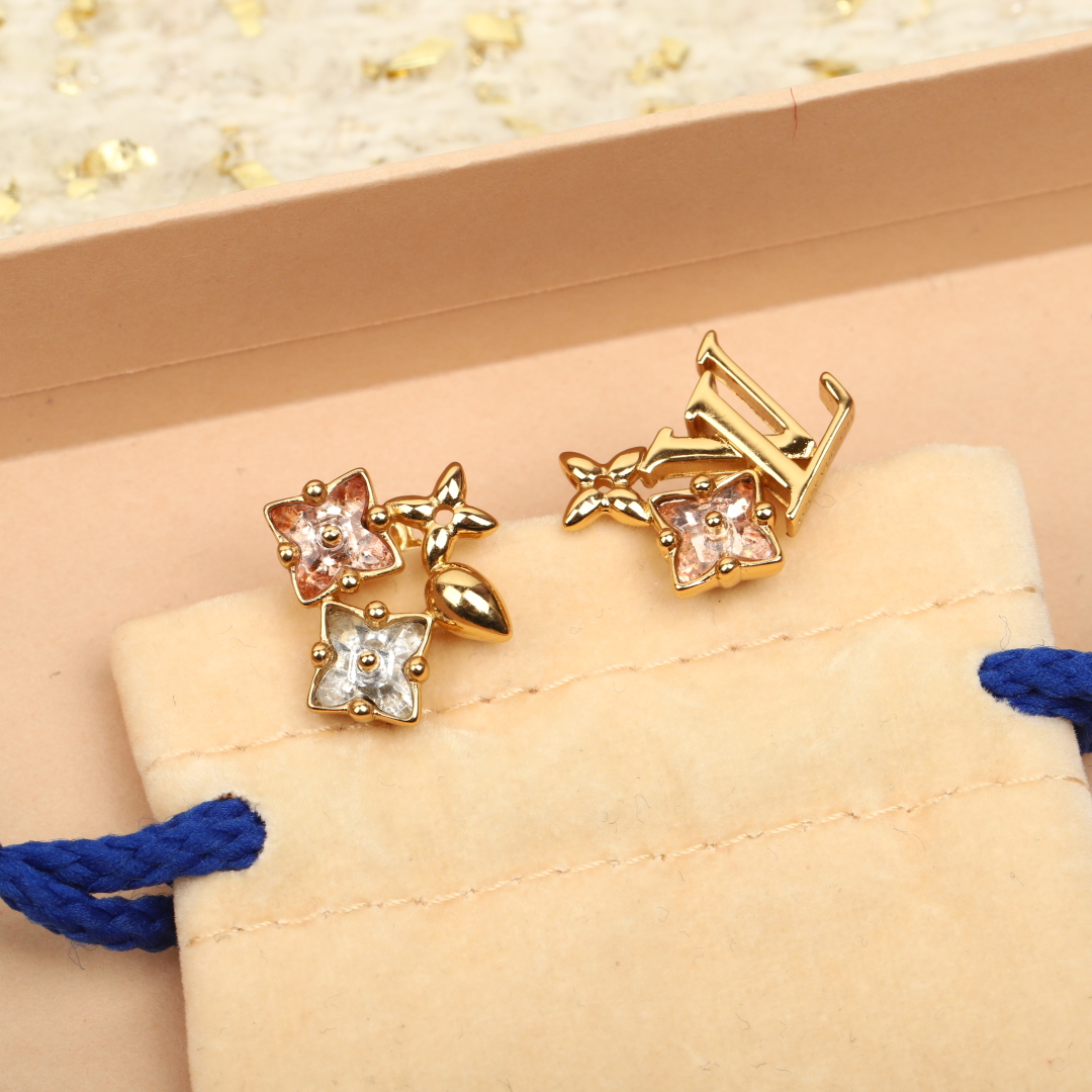 Louis Vuitton Pink Diamond Asymmetric Earrings