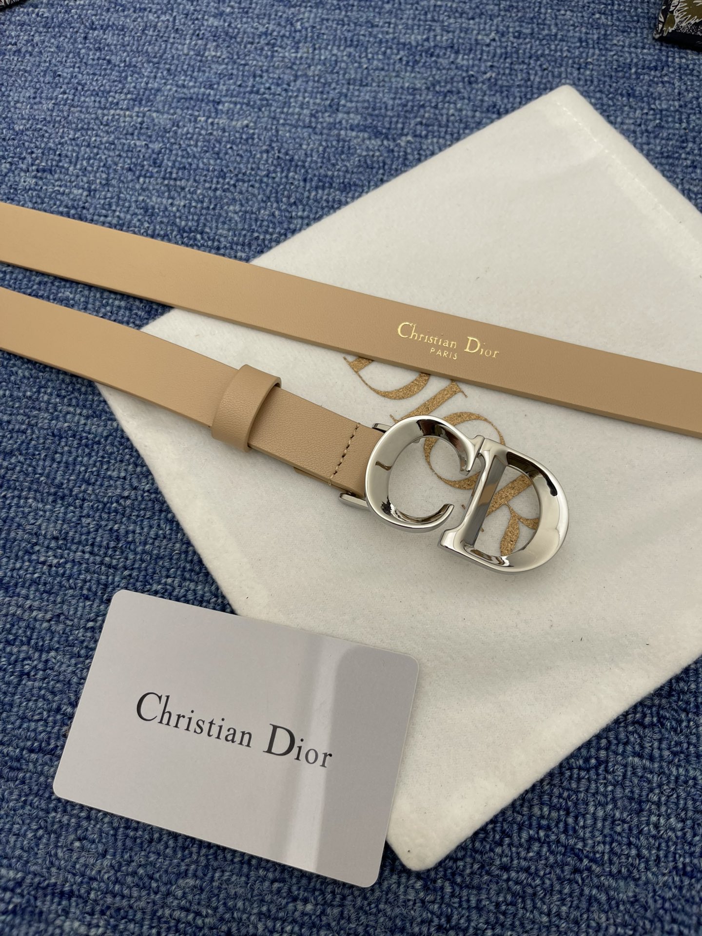 Dior CD buckle leather belt 2.0CM wide
