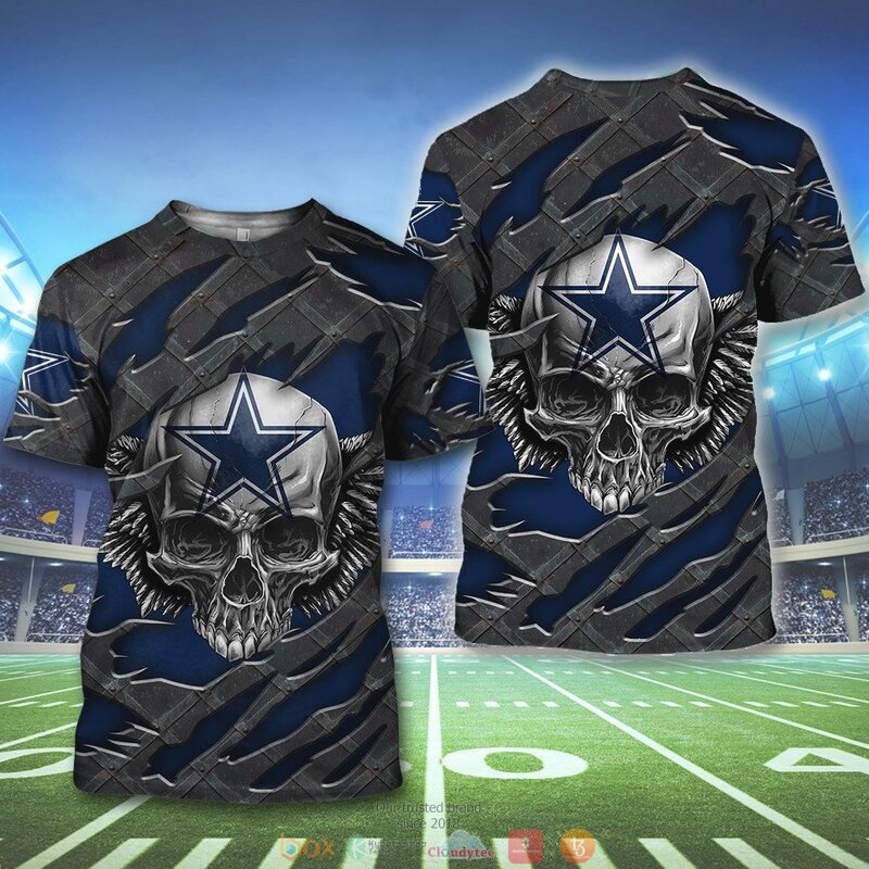 DALLAS COWBOYS WINGS SKULL 3D HOODIE