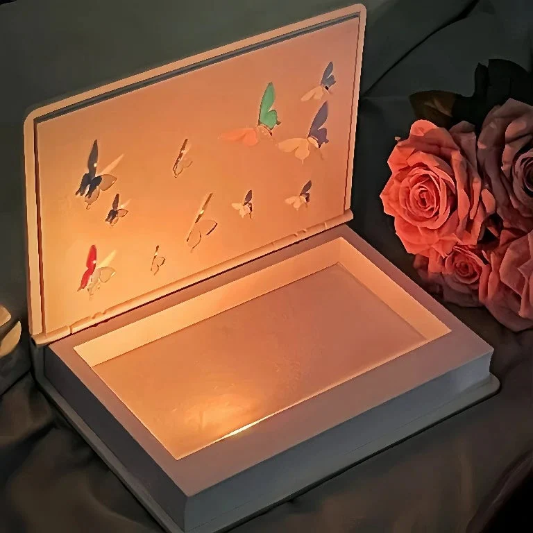 📚🦋Limited Edition Dynamic Stained Butterfly Book Lamp🌈🌈（Can emit 16 vibrant colors）