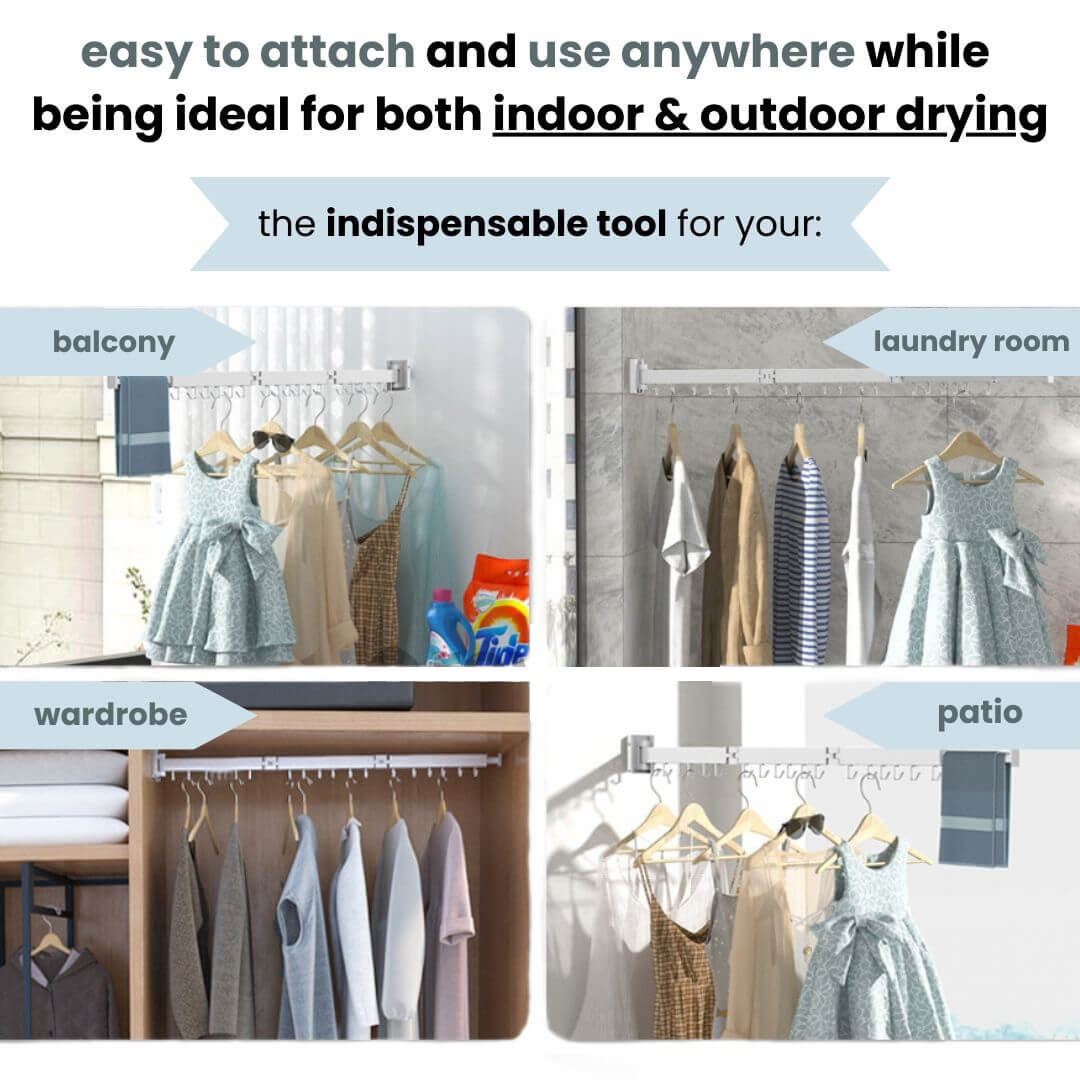 Extendable rack for drying clothes