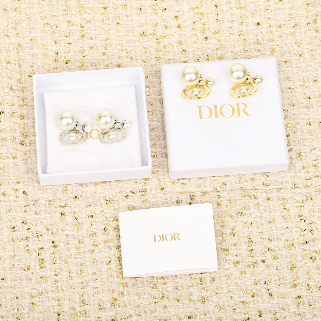 Dior Candy CD Double Bead Earrings