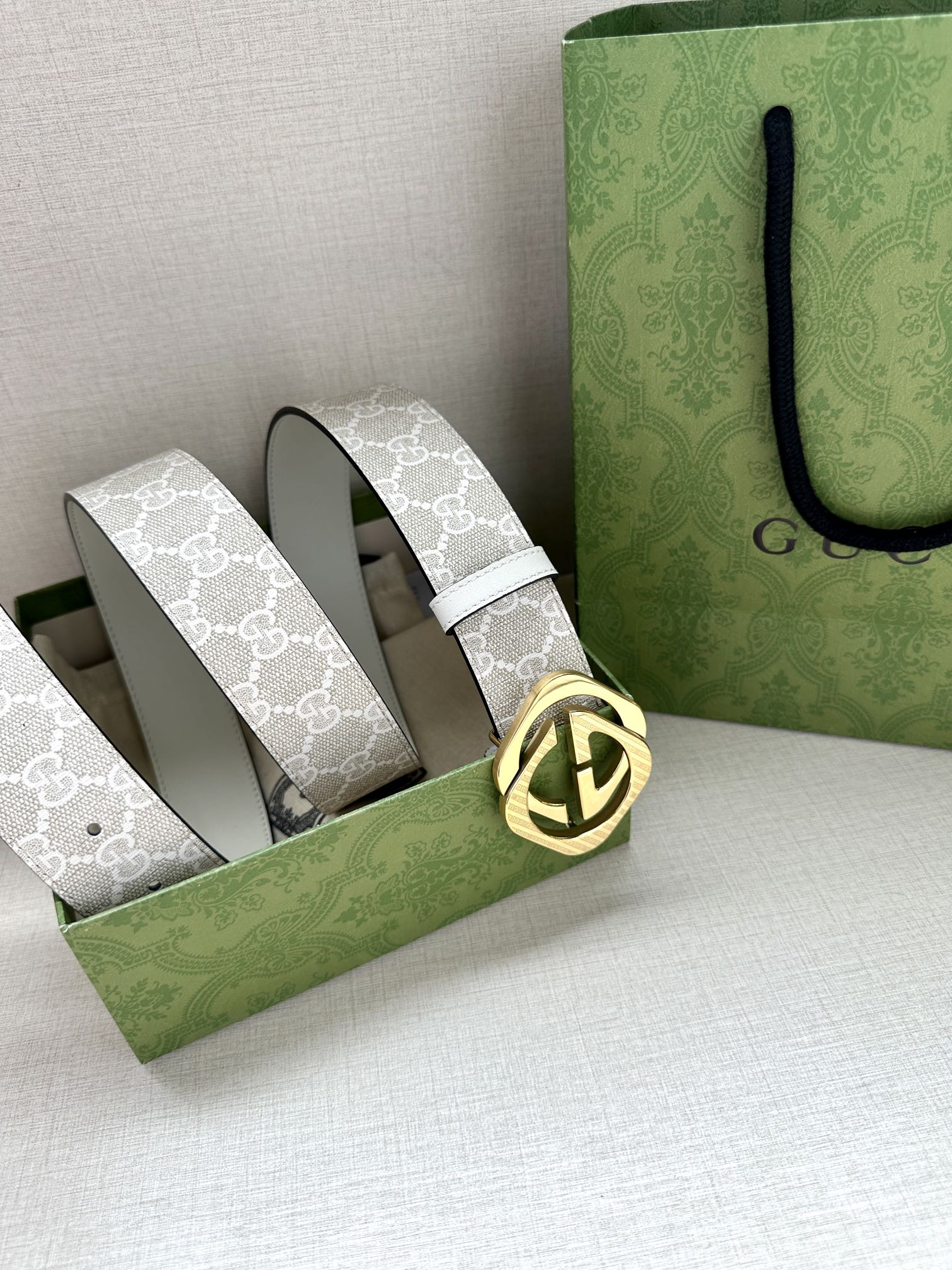 Gucci Marmont printed leather belt 3.8cm wide