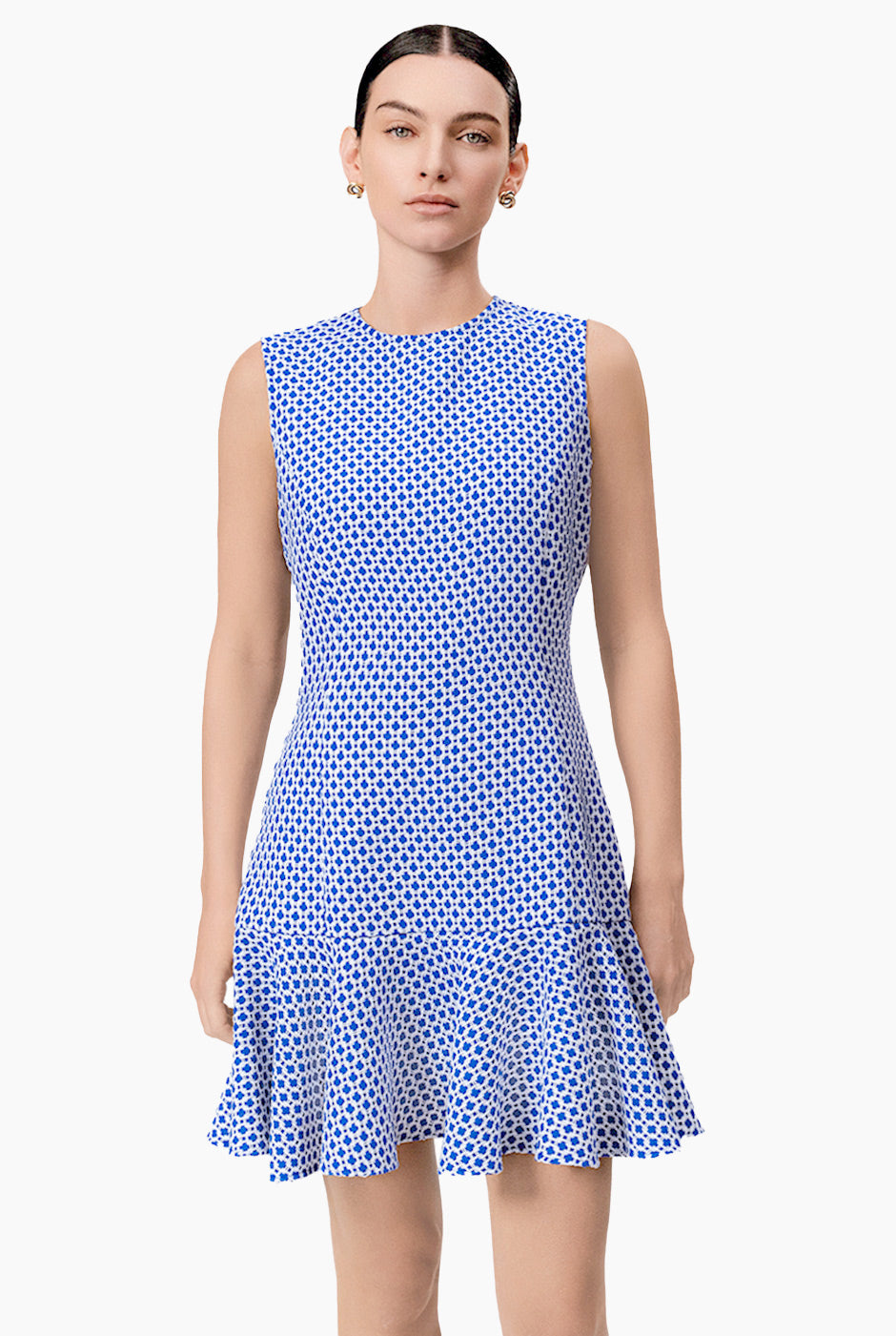 Vestido corto tejido peplum