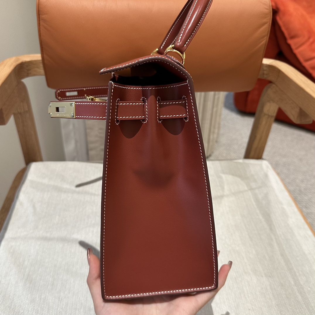Hermès Kelly 36Brique Handbag (Handmade to Order)
