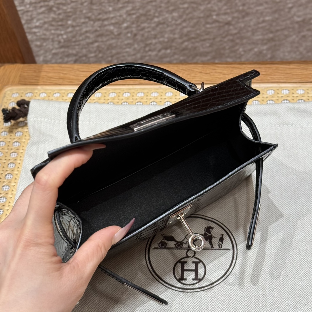 Hermes mini kelly2 89Noir (handmade to order)