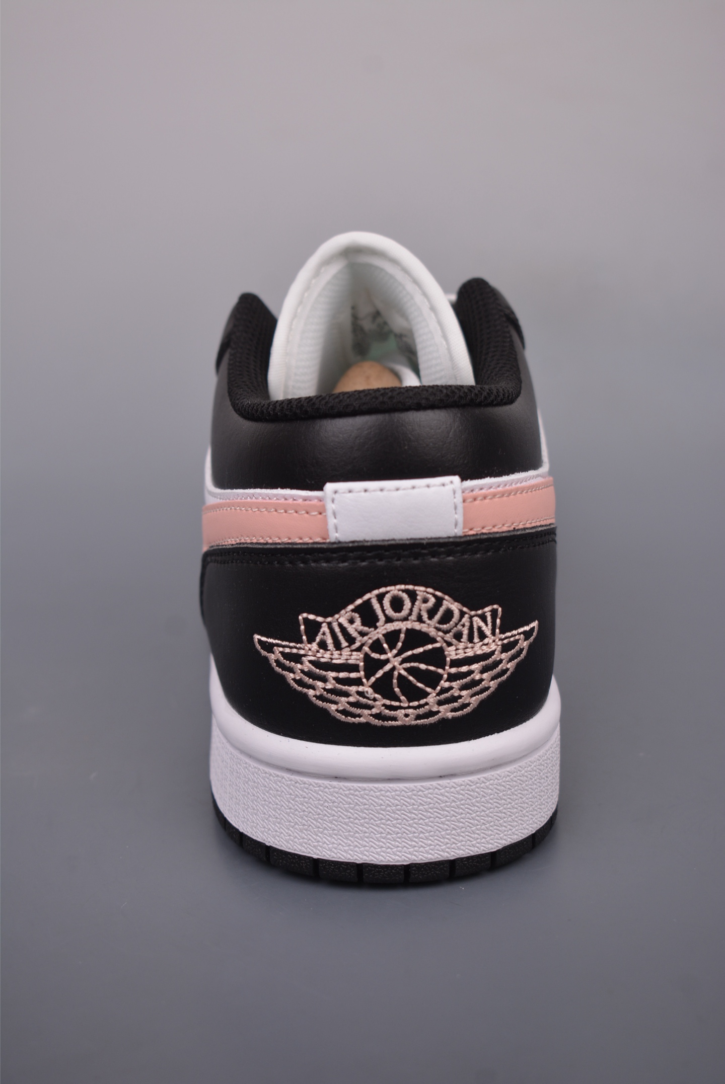 Nike Wmns Air Jordan 1 Low GS Leather Black White Pink 553558-165