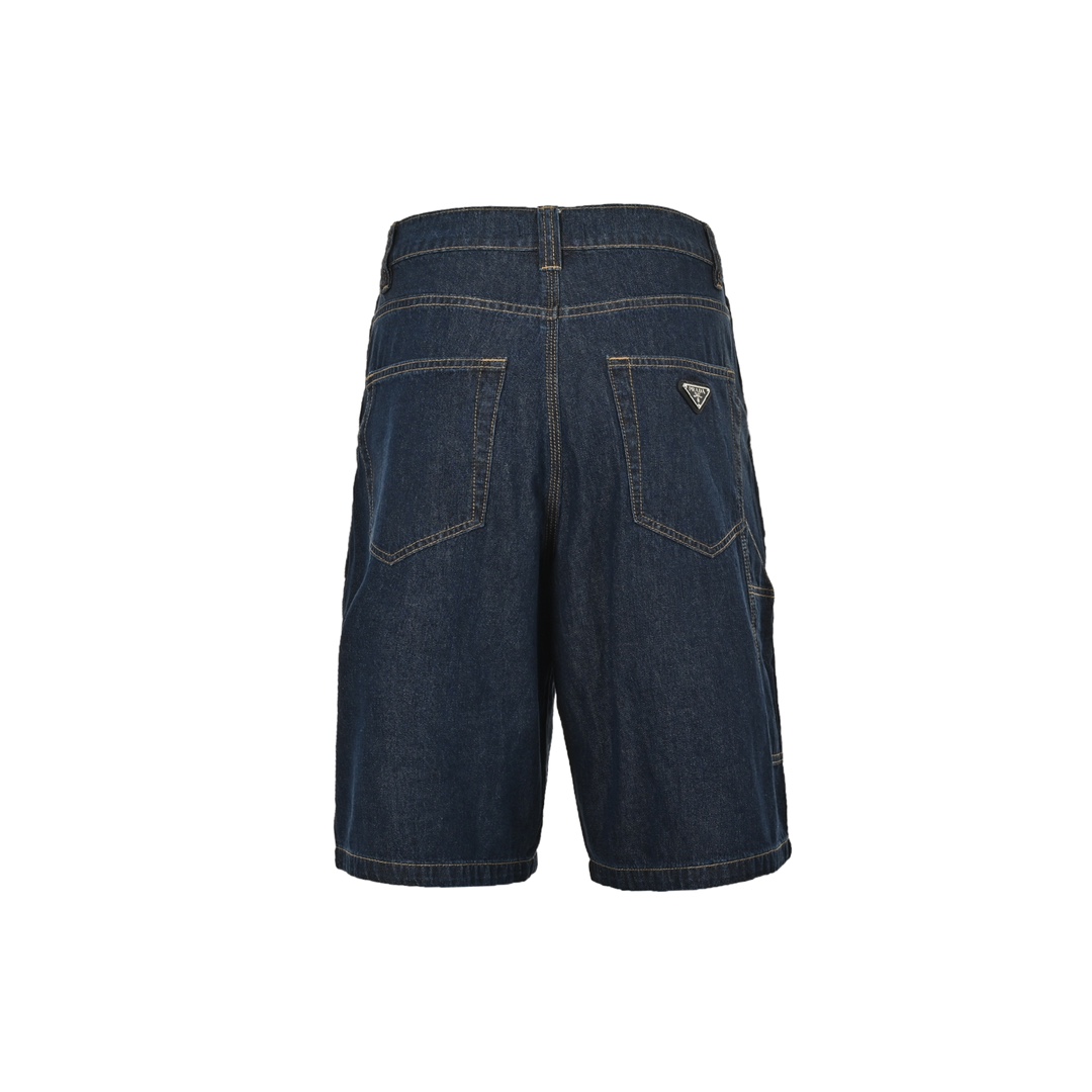 Prada 24ss denim shorts with triangle logo