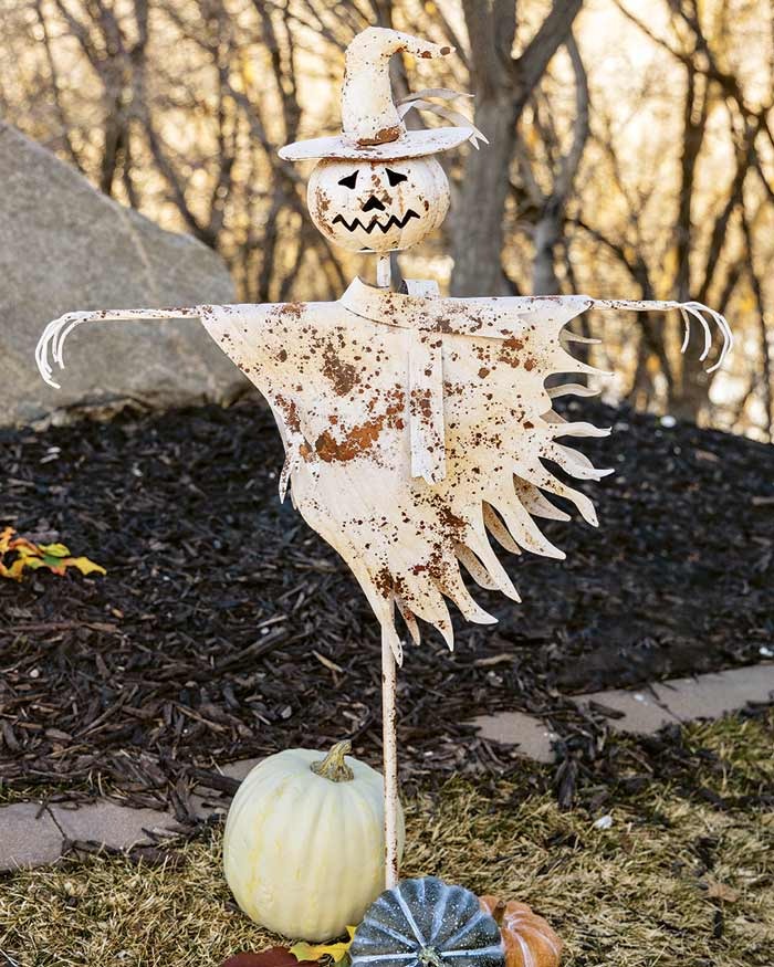 ⚡Flash Sale⚡White Metal Scarecrow Yard Stake