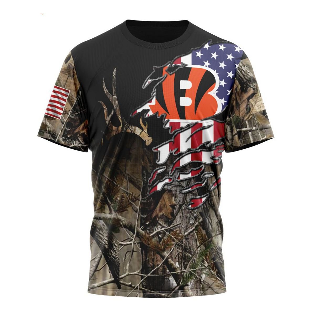 CINCINNATI BENGALS 3D HOODIE CAMO REALTREE HUNTING