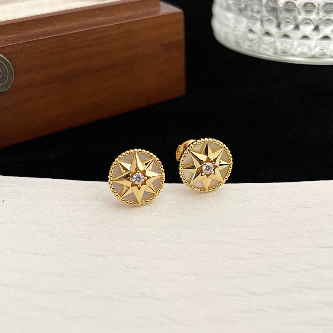Dior eight-pointed star compass earrings