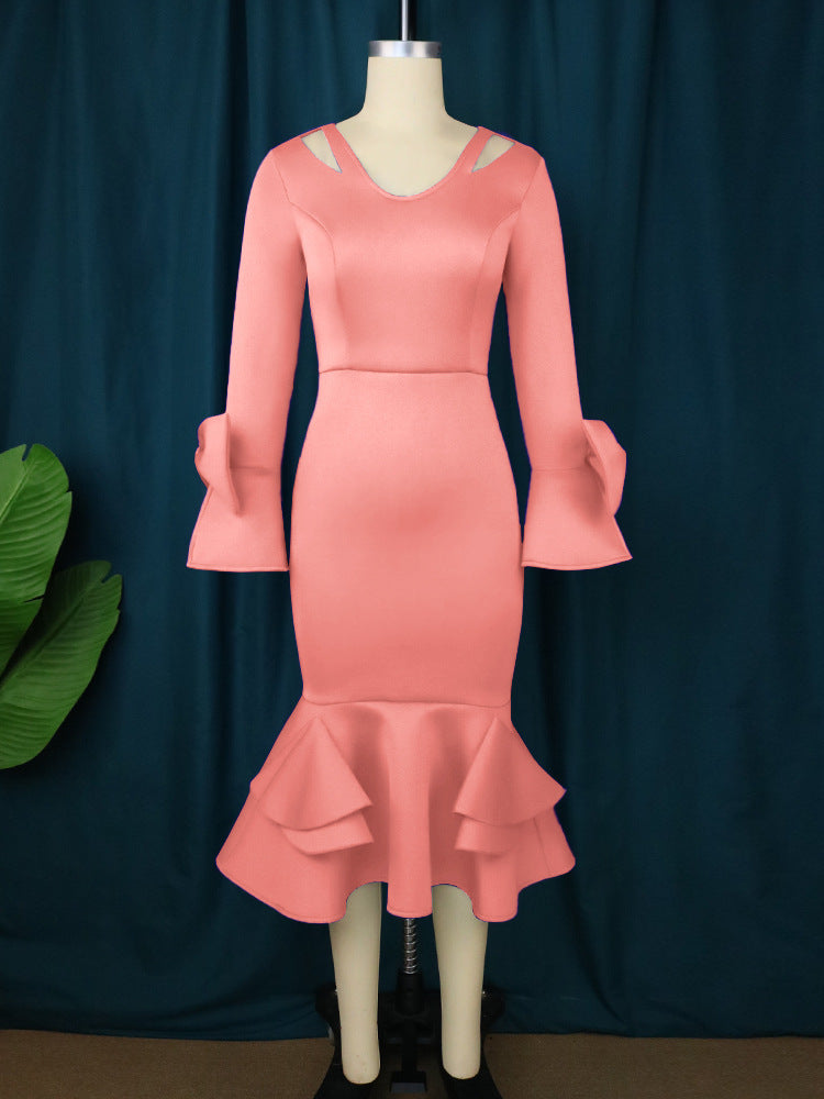 Women's Personalized Bell Sleeve Fishtail Skirt, New Design