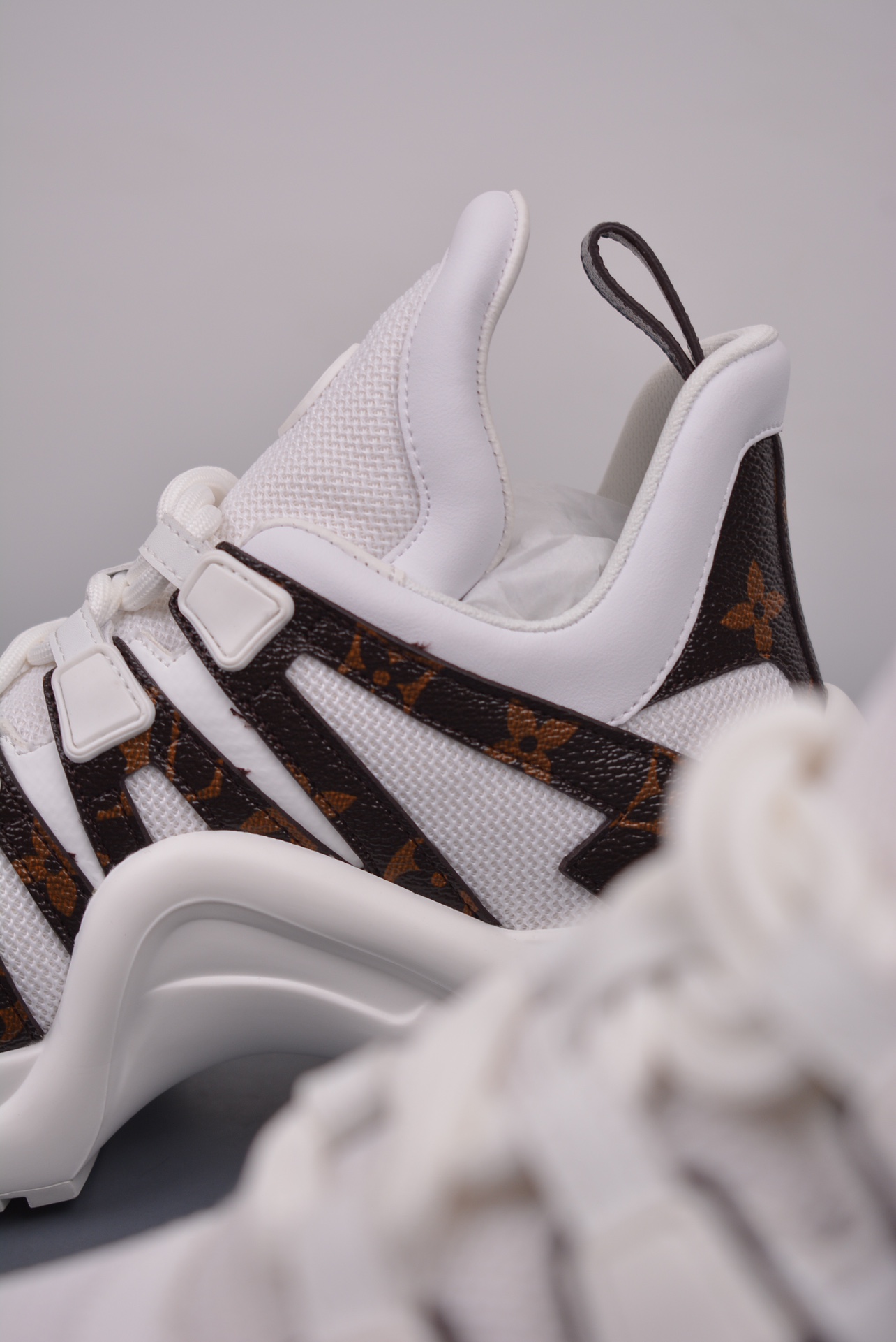 Louis Vuitton Archlight Sneakers White Brown Jacquard