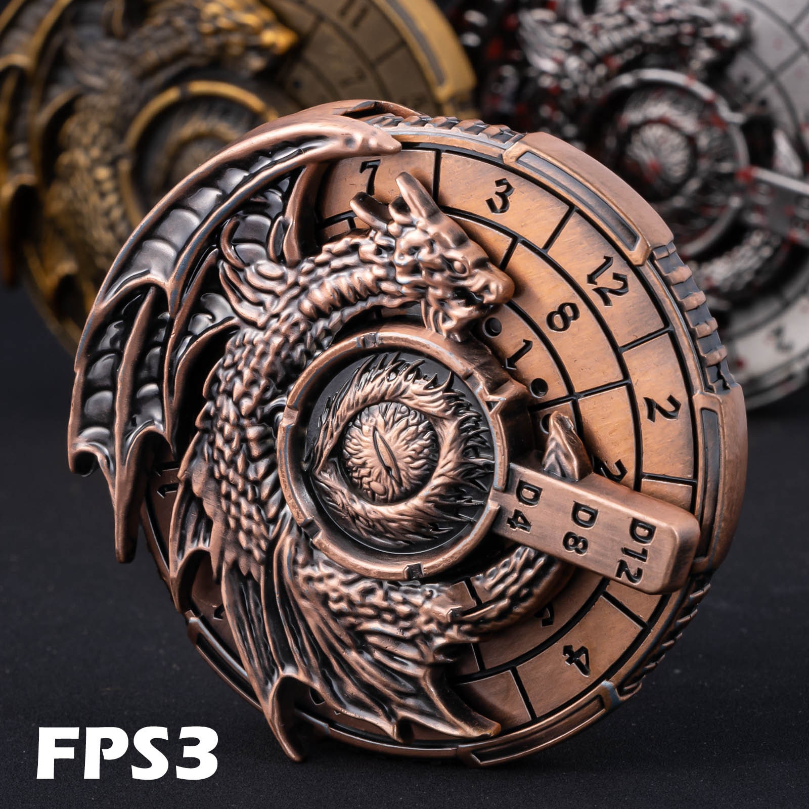 7-in-1 DnD Metal Dragon Compass Dice | Fingertip Gyro 360 Degree