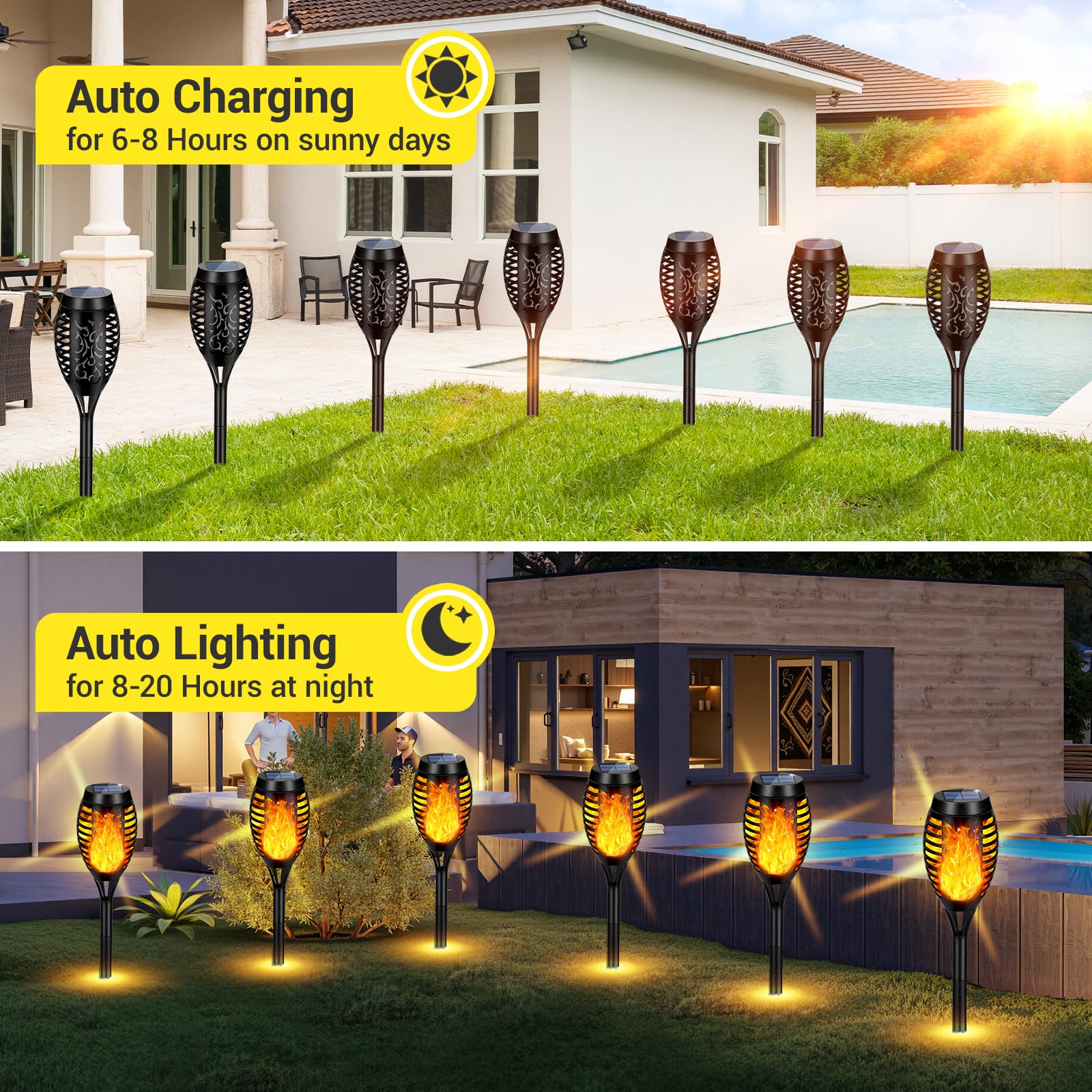 🔥ON SALE - 50% OFF🔥3 Pack Solar Torch Flickering Flame Lights