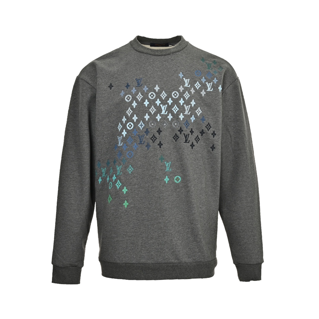 Louis Vuitton 24Fw embroidered gradient monogram crewneck sweatshirt