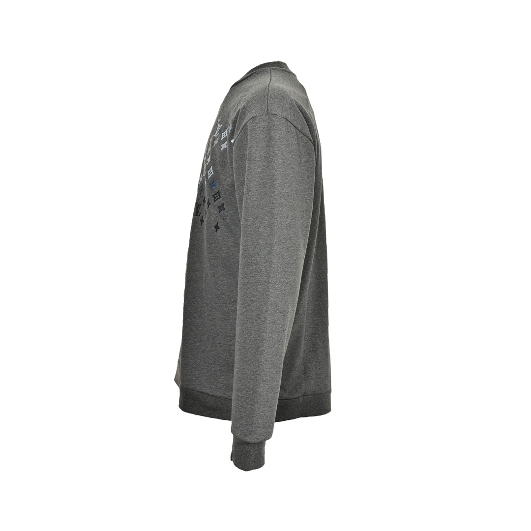 Louis Vuitton 24Fw embroidered gradient monogram crewneck sweatshirt