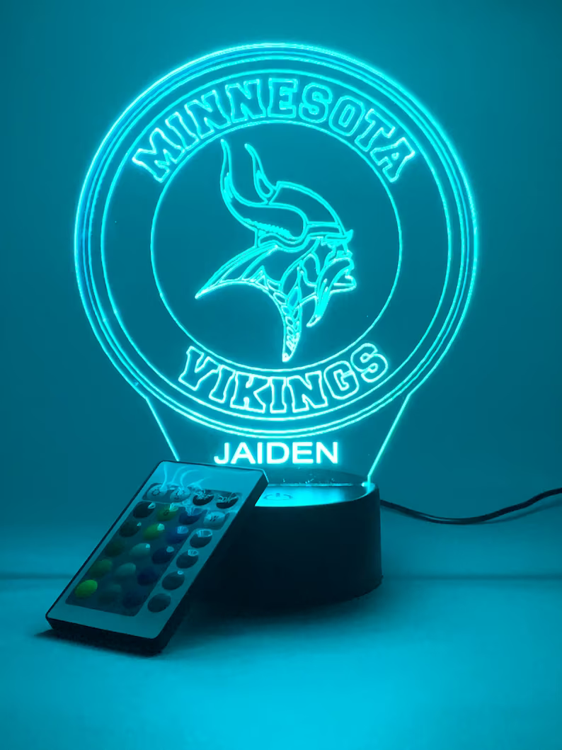 MINNESOTA VIKINGS 3D LAMP PERSONALIZED