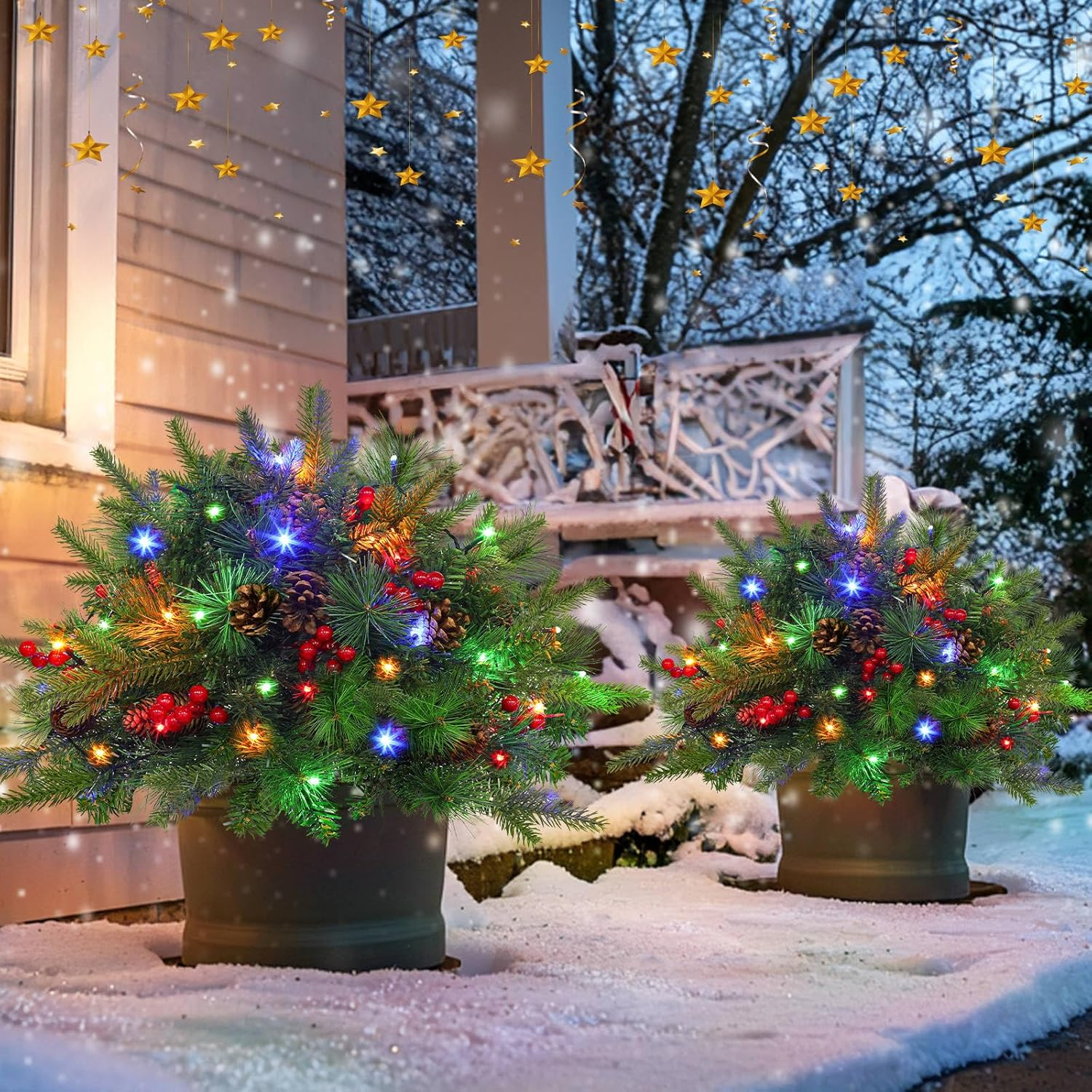 复制🎄CHRISTMAS ON SALE🔥Pre-lit Artificial Christmas Tree Feel Real Urn Filler