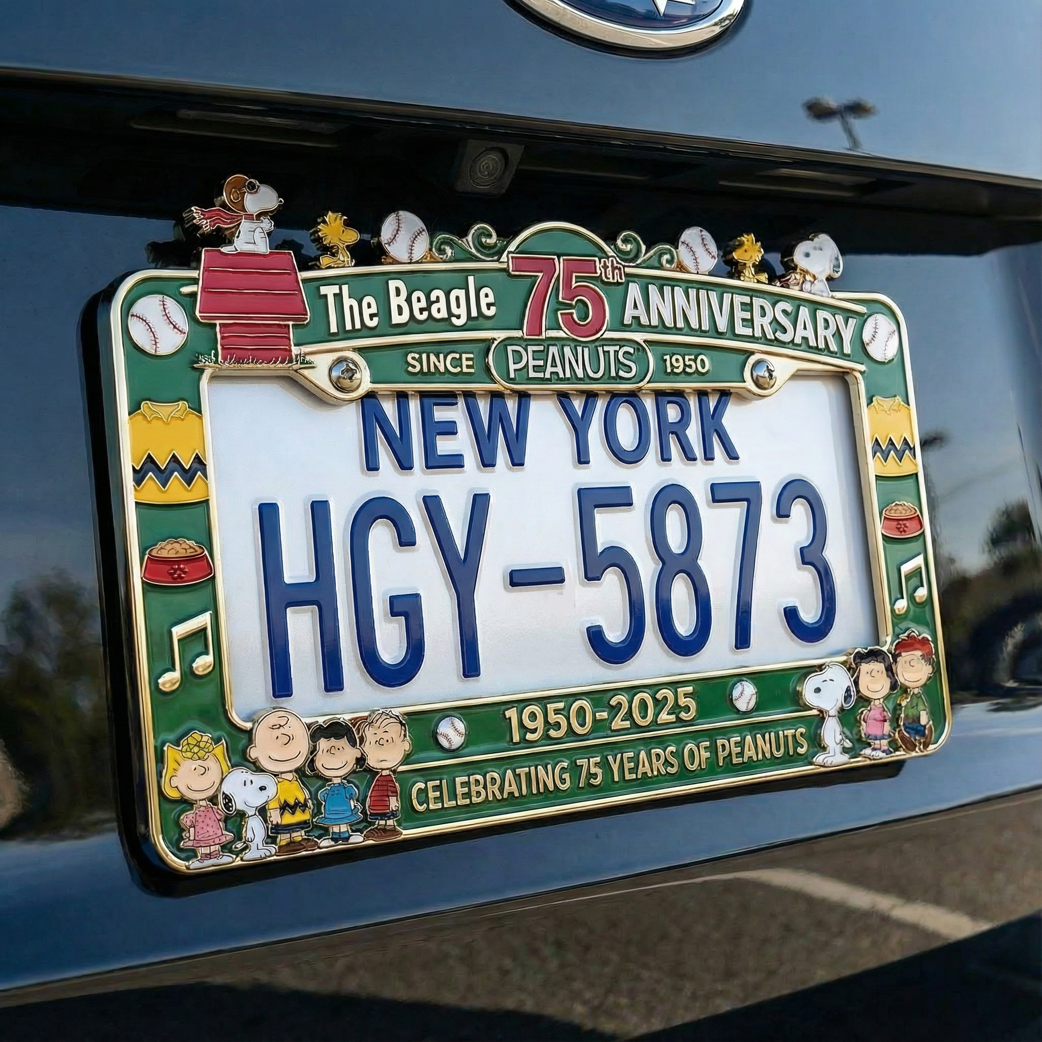 The Beagle 75th Anniversary license plate Frame