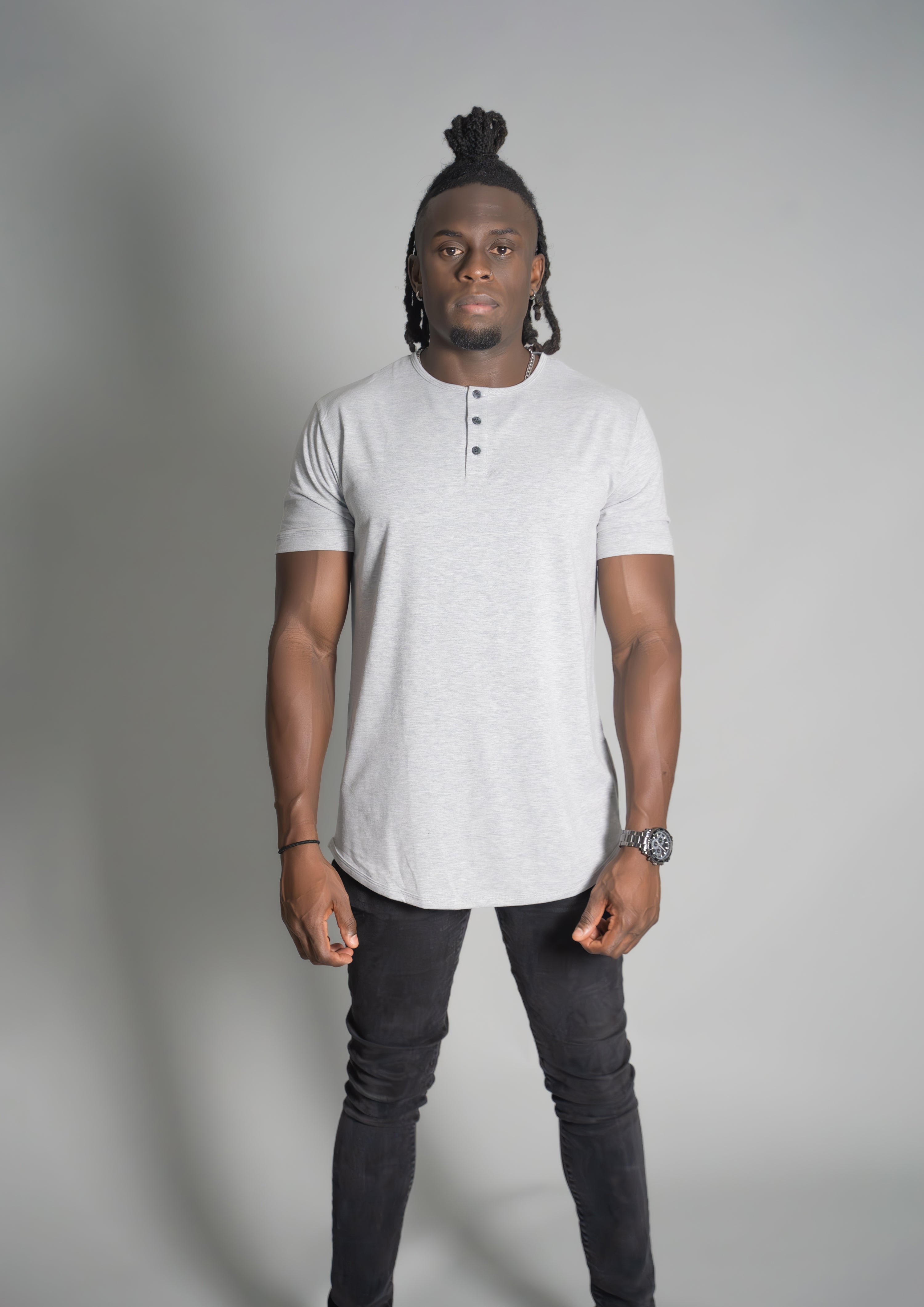 Henley Curved Hem